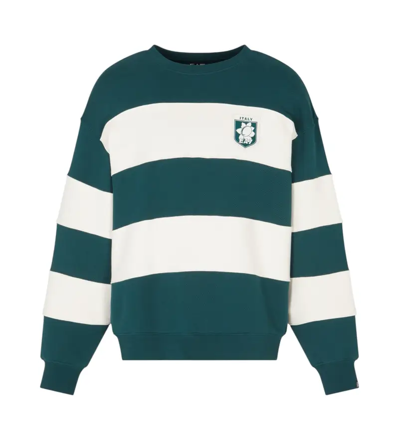 unisex. 7X000143_AF16427 Felpa verde Train Club House (S), Casual, Cotone