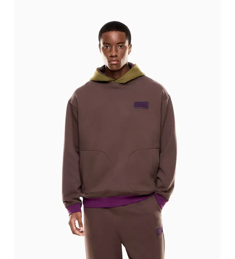 unisex 7X000156_AF10377 Felpa marrone reversibile Train 7 0 (S), Casual, Cotone