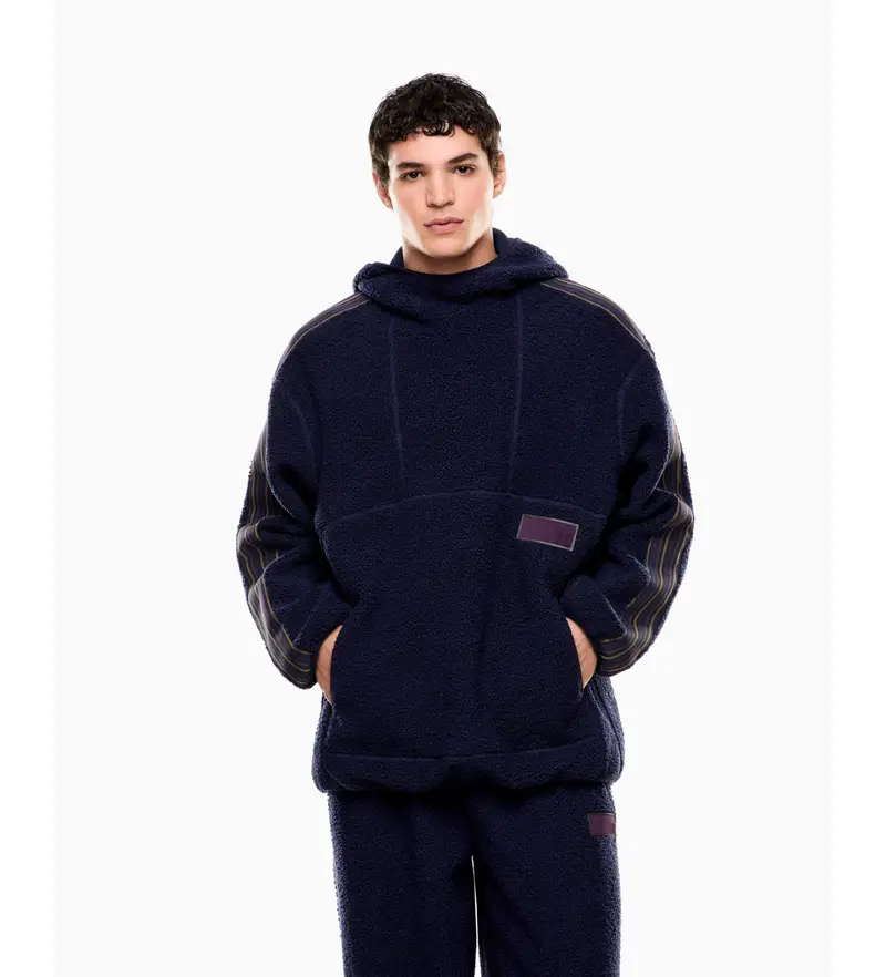 unisex 7X000211_AF18559 Felpa con cappuccio 7 0 in tessuto effetto peluche marino (XS), Casual, Poliestere, Navy