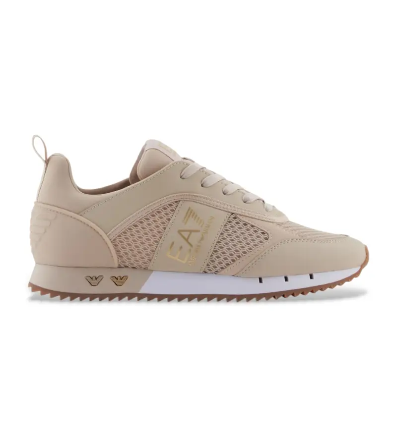 unisex 7X000334_AF18610 Sneakers beige con lacci neri e bianchi (37 3), Basso, Stringhe, Casual