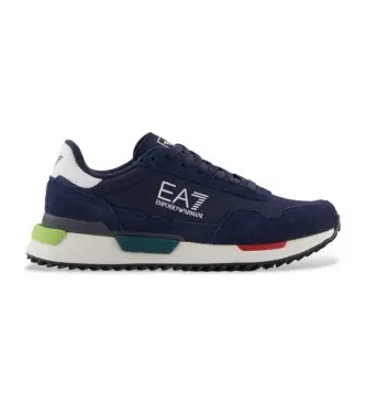 unisex 7X000380_AF19175 Sneakers in pelle blu navy vintage (40), Basso, Stringhe, Casual