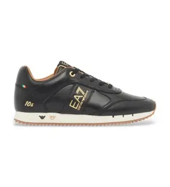 unisex 7X000648_AF15588 Sneakers in pelle nera 10° anniversario (44), Nero, Basso, Stringhe, Casual Oro