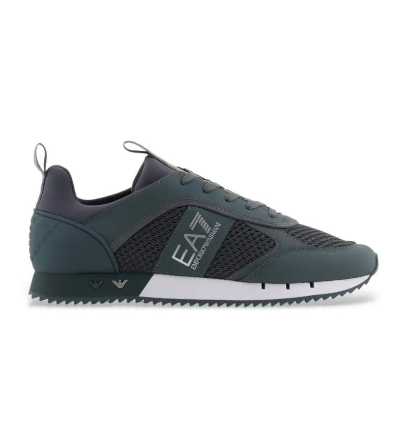 unisex. X8X027_XK050 Sneakers verdi nere e bianche (44), Basso, Stringhe, Casual, Verde