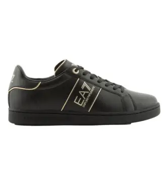 unisex X8X102_XK346 Classiche sneakers in pelle nera con logo (46), Nero, Basso, Stringhe, Casual