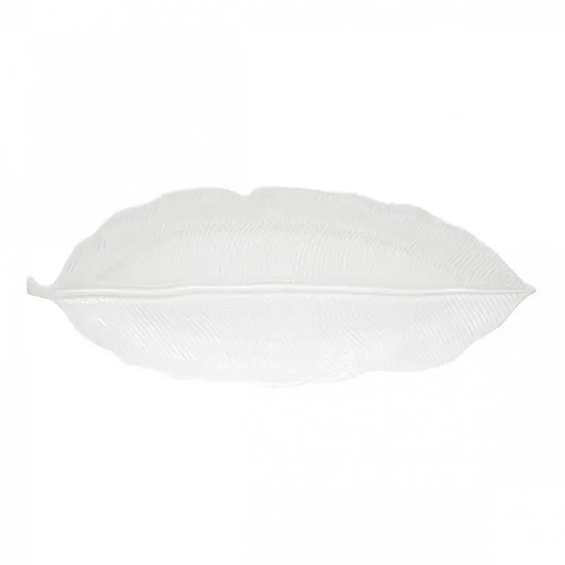 Foglia In Porcellana 47×19 Cm Leaves White - Easy Life