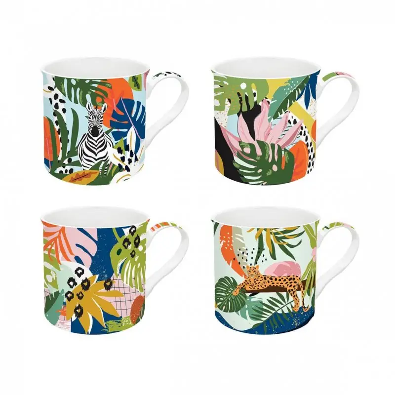 Set 4 Mug 300 Ml Tropical Vibes - Easy Life