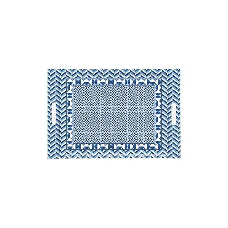 Vassoio Rettangolare Geometric Blue - Easy Life