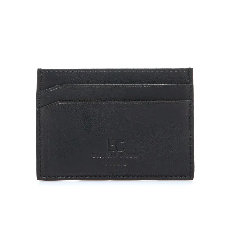Portacarte nero da uomo in pelle