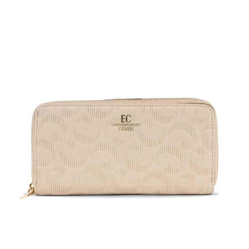 Portafoglio beige da donna con logo
