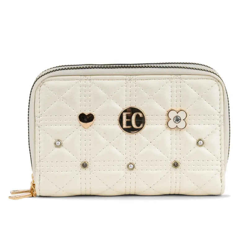 Portafoglio bianco da donna con applicazioni