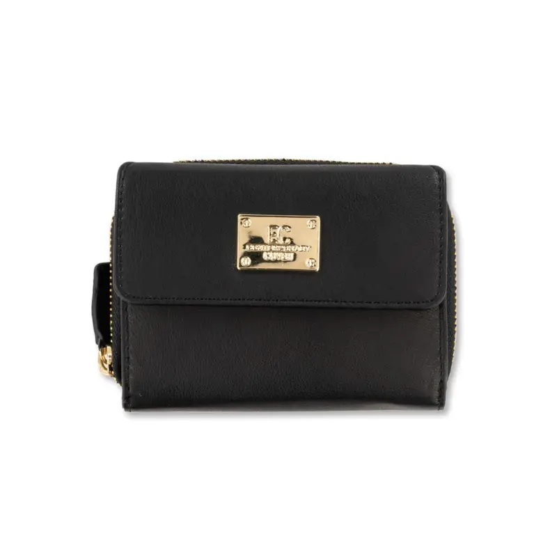 Portafoglio nero da donna con zip