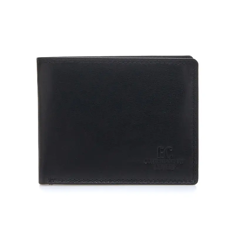 Portafoglio nero da uomo con porta tessere