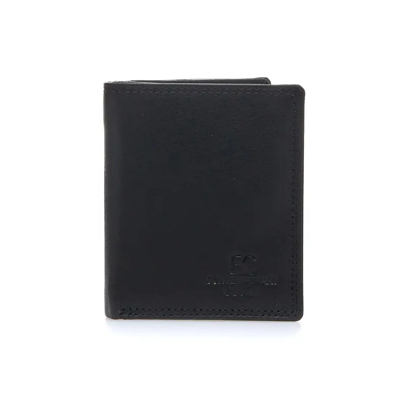Portafoglio verticale nero da uomo con porta tessere