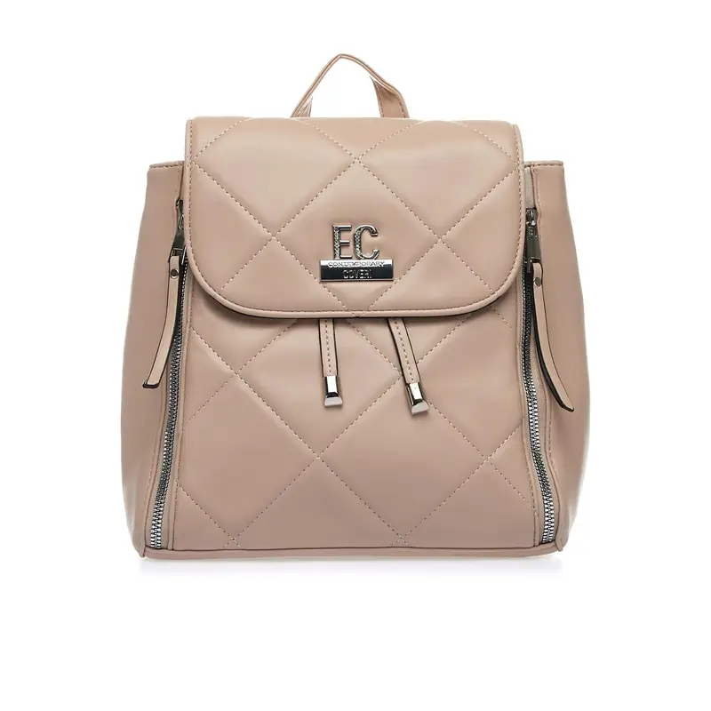 Zainetto rosa trapuntato con maxi logo