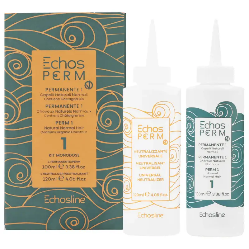 Echos Perm P1 - Kit per permanente per capelli naturali 100ml+120ml