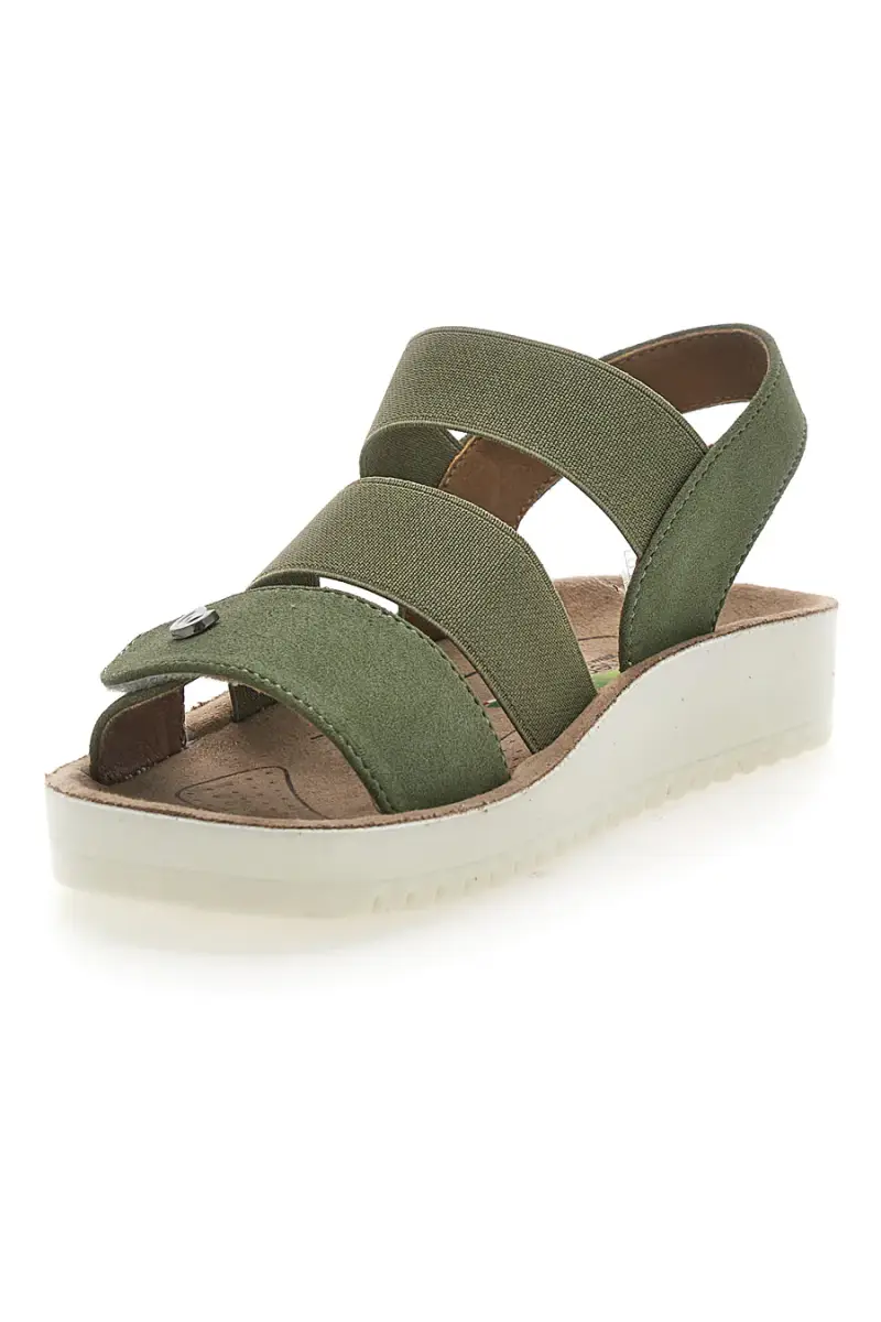 Sandali con Elastico Verde Eco Bio J526201 [OLIVE] miniatura 3