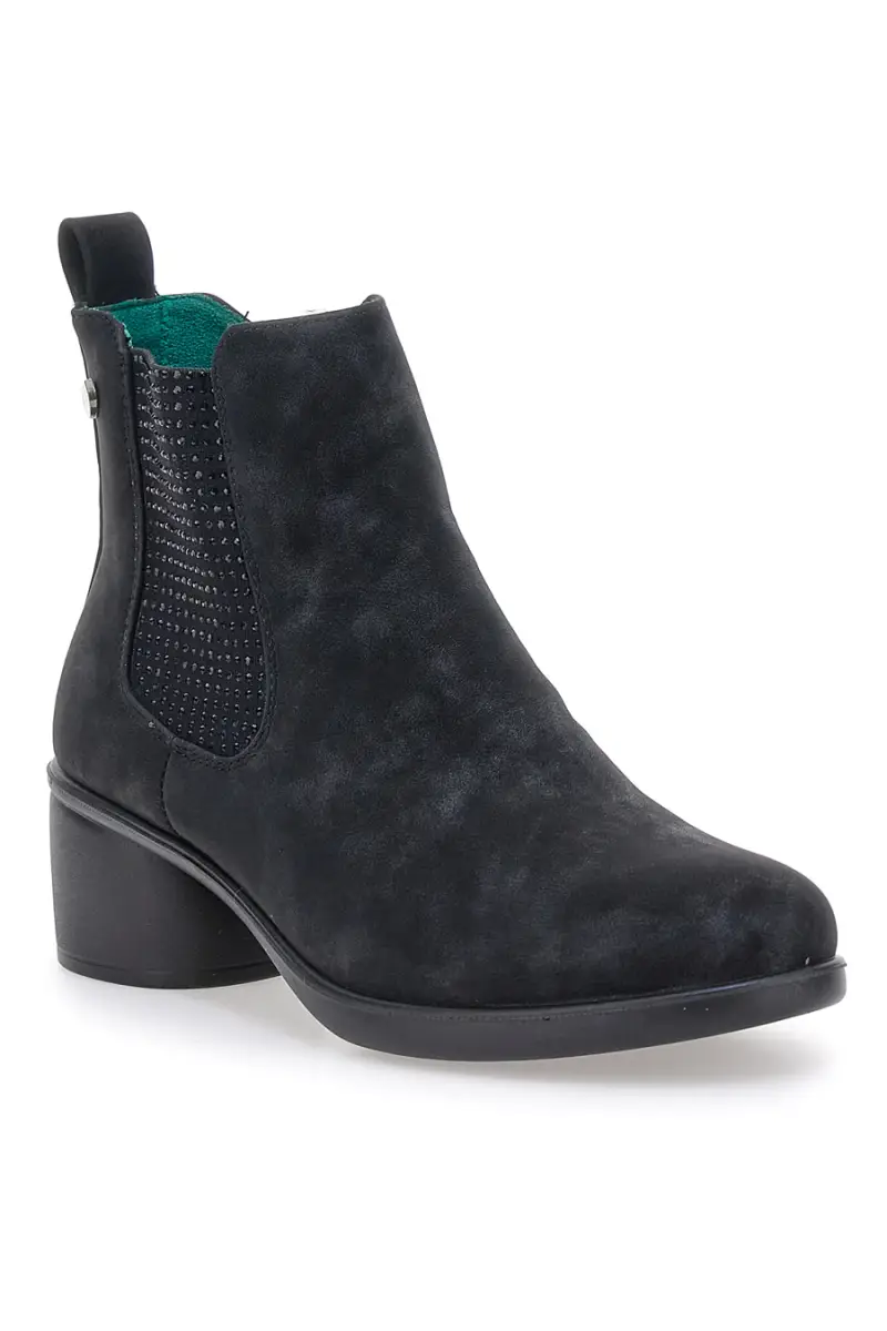 Tronchetti neri vegan con tacco e memory plantare Eco Bio J5352210 [NERO] miniatura 2