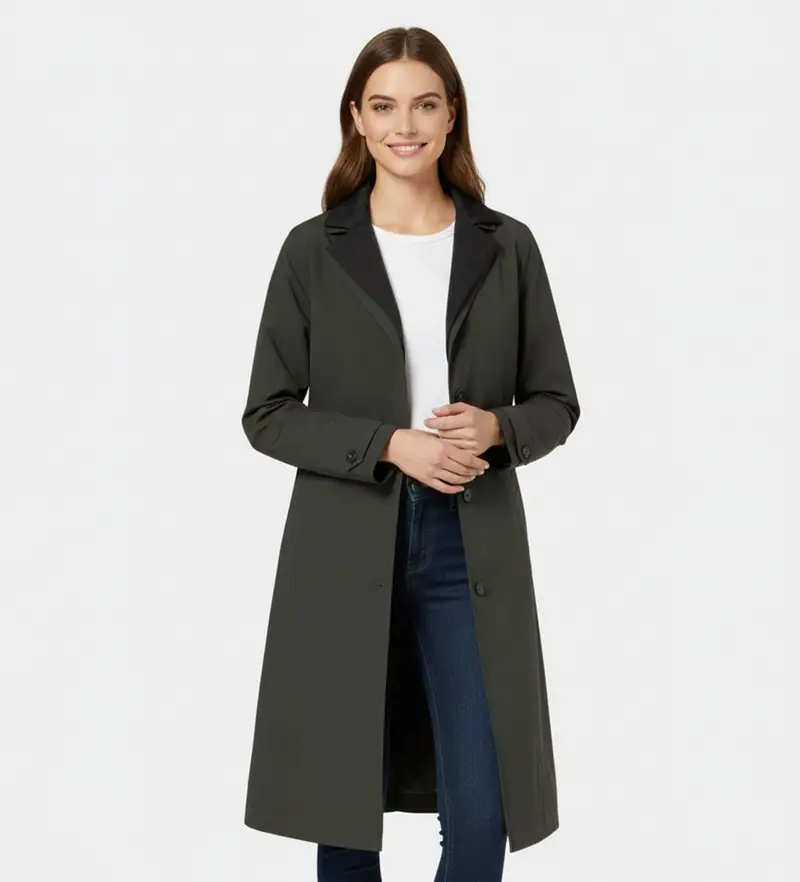 per donna. MCWGAJKALBER0274W25-424 Giacca doppia Albert verde (S), Casual, Polister riciclato, Sostenibile