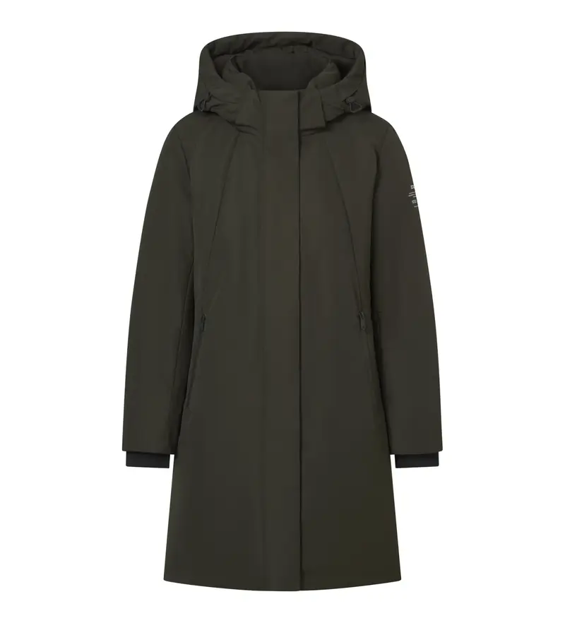 per donna. MCWGAJKGLAMO0255W25-106 Cappotto Glamour verde scuro (L), Casual, Polister riciclato, Sostenibile