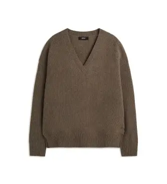 per donna MCWGAKNAZALE0632W24-378 Maglione Azalea Marrone (S), Casual, Manica lunga, Sostenibile, Lana Riciclata