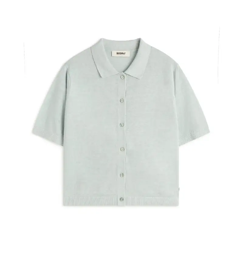 per donna MCWGAKNJUNIP0636S24-149 Maglione Blue Juniper (S), Casual, Lino, Manica corta Naturale