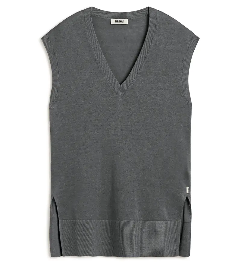 per donna MCWGAKNSABAL0636S25-317 Maglione grigio Sabal (S), Casual, Lino, Senza maniche / cinghie, Sostenibile