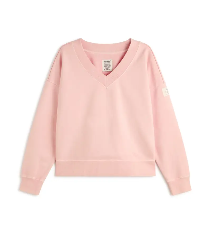 Ecoalf Felpa rosa Rodas donna in cotone biologico e riciclato