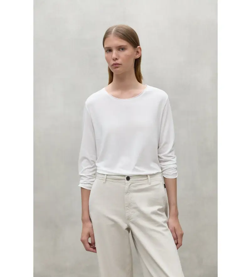 per donna. MCWGATSBEJA00824W24-000 Maglietta Beja bianca (XS), Bianco, Casual, Cotone, Manica lunga, Sostenibile