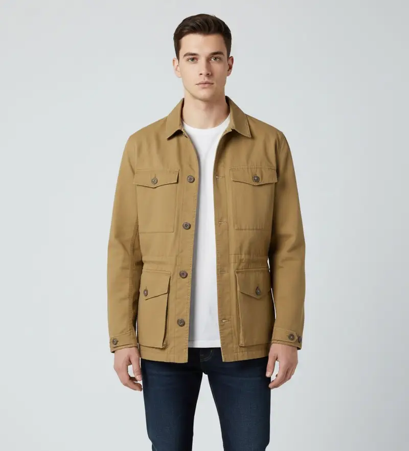 per uomo MCMGAJKATLAS0168W25-060 Giacca Atlas beige (S), Casual, Sostenibile, Cotone Riciclato