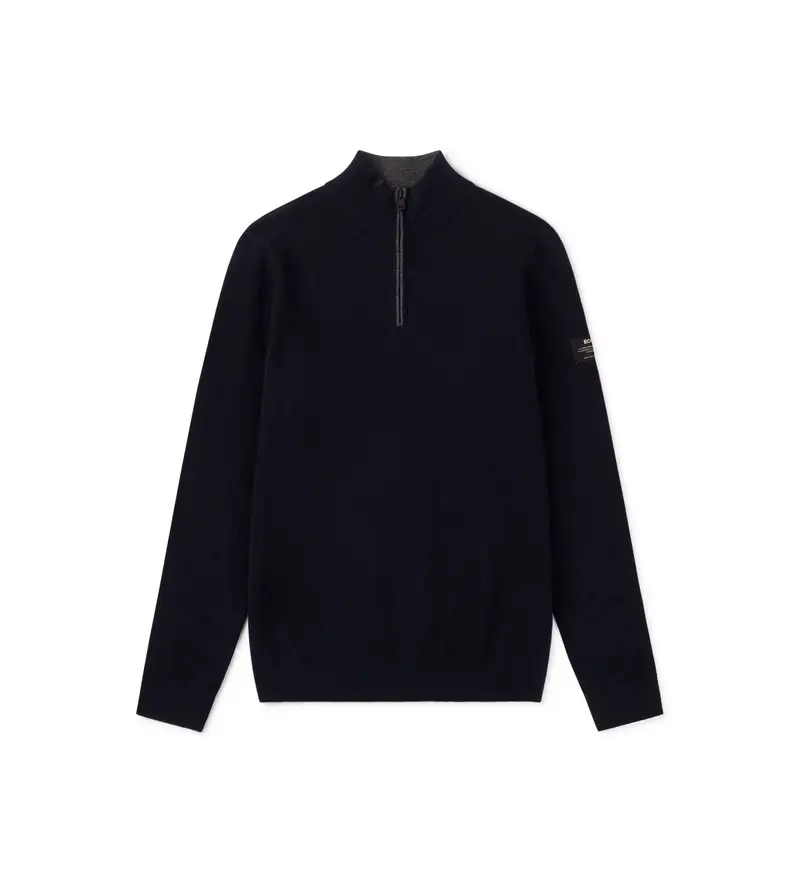 per uomo MCMGAKNLARCH0632W24-161 Maglione larice blu scuro (L), Casual, Sostenibile, Navy, Lana Riciclata