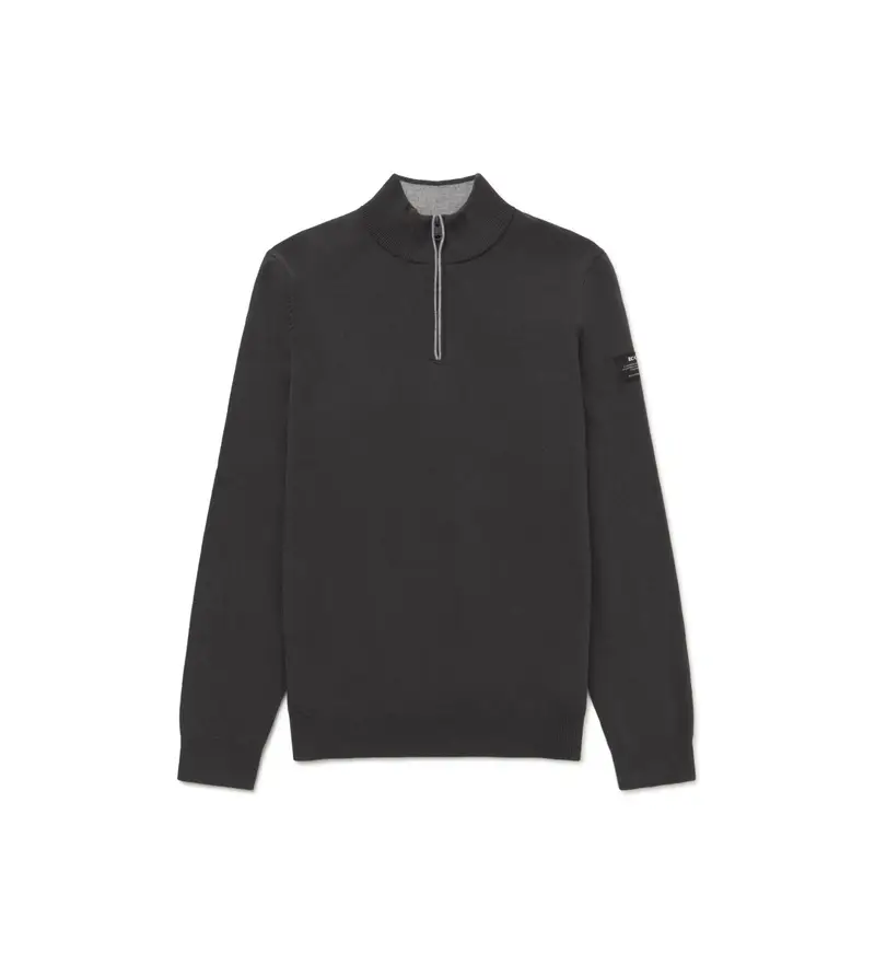 per uomo. MCMGAKNLARCH0632W25-679 Maglione in larice nero (L), Casual, Sostenibile, Lana Riciclata