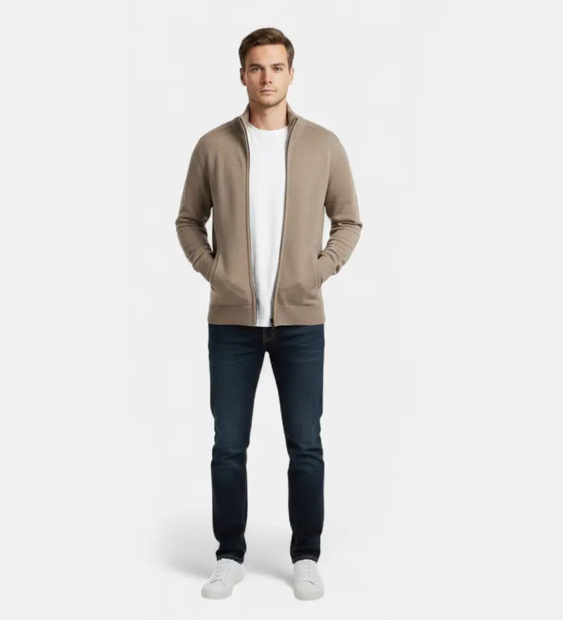 per uomo MCMGAKNSASA00632W25-361 Maglione beige Sasa (M), Polister riciclato, Sostenibile