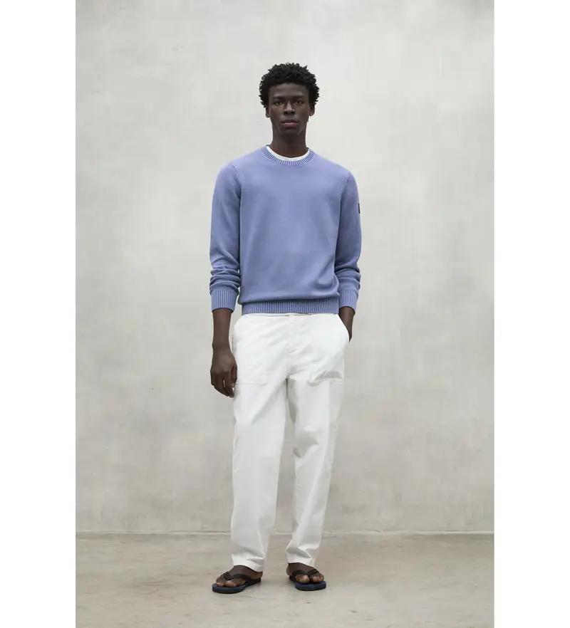 per uomo. MCMGAKNTAIL00639S25-289 Jersey Tail lilla (S), Casual, Cotone biologico, Sostenibile Pietra