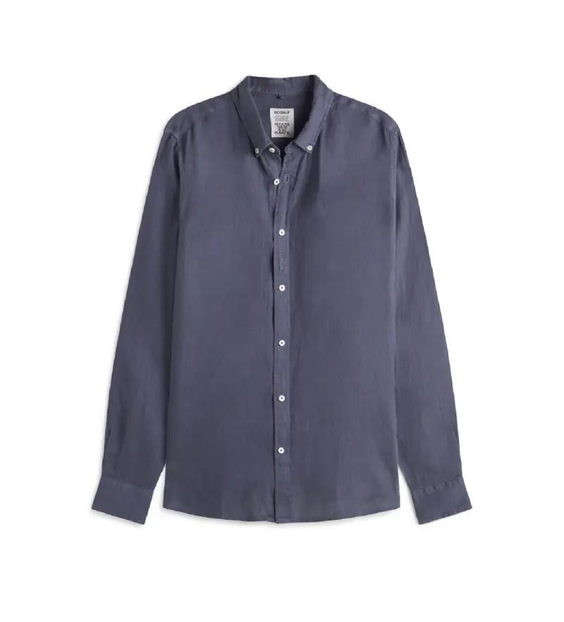 per uomo MCMGASRMALIB0725S24-168 Camicia in lino blu Malibu (XXL), Casual, Manica lunga, Navy