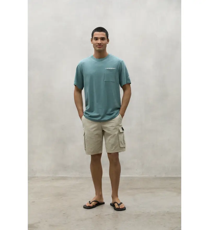 per uomo. MCMGATSDERA00803S24-609 Maglietta verde Dera (M), Casual, Manica corta, Cotone biologico, Sostenibile, Cotone Riciclato