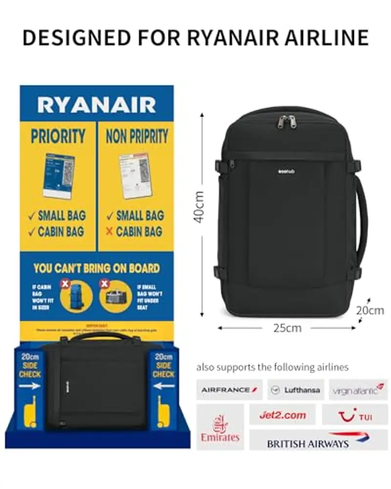 ECOHUB Zaino da viaggio Uomo Nero 1249287 miniatura 2