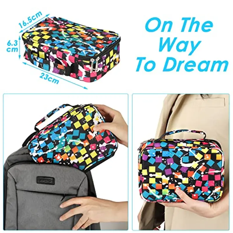 EDATOFLY 72 slots Astuccio Matite, Ampia Capacità Borsa per Cancelleria Porta Penne Tasca Custodia Organizzatore Borsa Cancelleria per Teenager, Studenti e Artisti (Piazza) miniatura 2