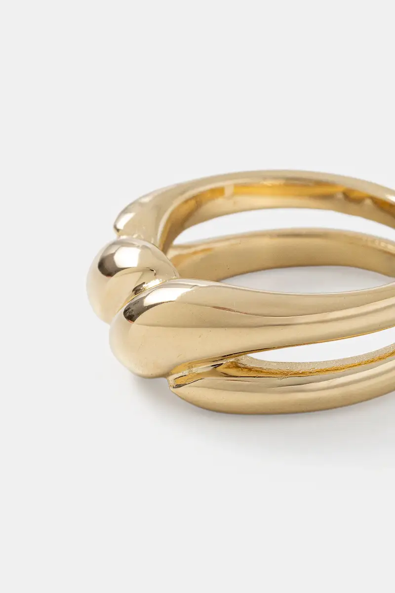 anello placcato oro Twist 127941 miniatura 2