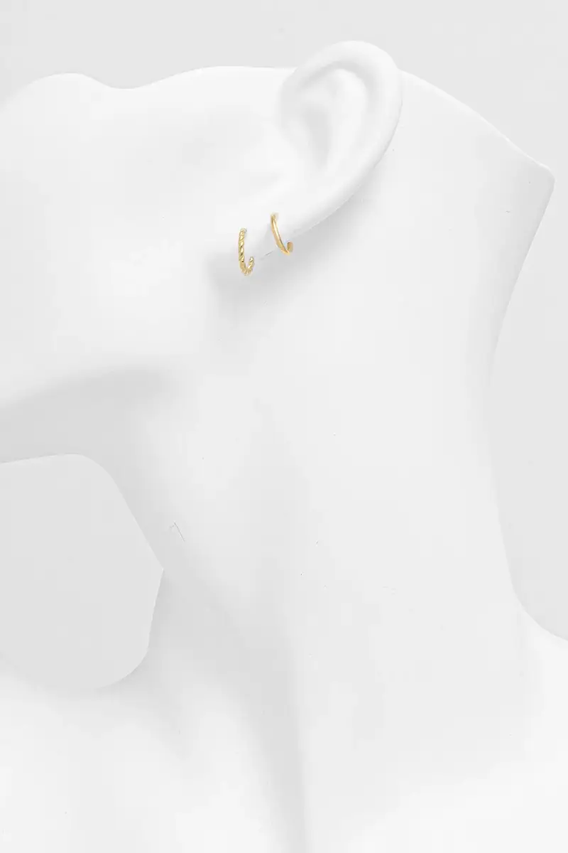 orecchini placcati oro Duo Pair pacco da 2 123860 miniatura 2