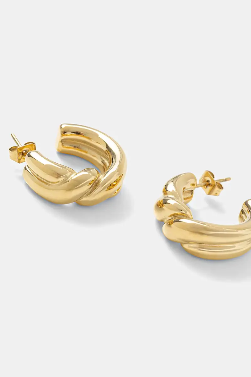 orecchini placcati oro Twist 127939 miniatura 2