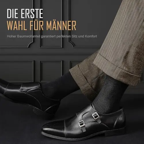 Effeet Calzini Uomo, 6 Paia Classiche Eleganti Calzini in Cotone Traspirante Senza Cuciture, per Ufficio Con Scatola miniatura 2