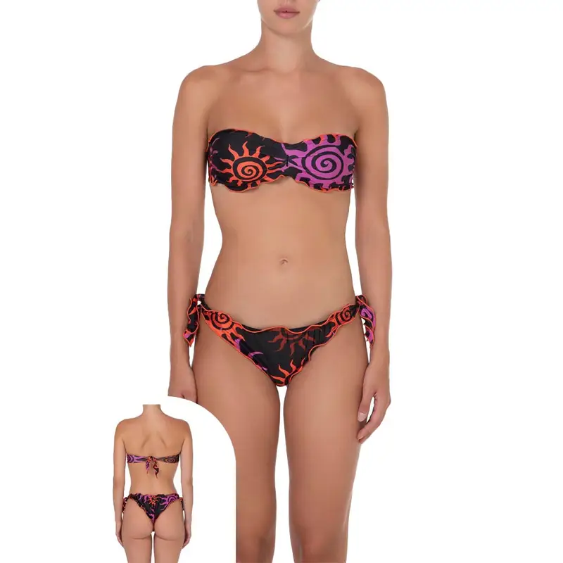 Bikini Fascia Fantasia Sole Nero Donna M