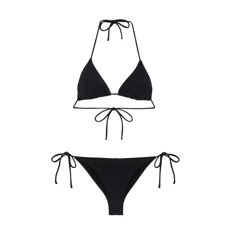 Bikini Spugnetta Tinta Unita Nero Donna L