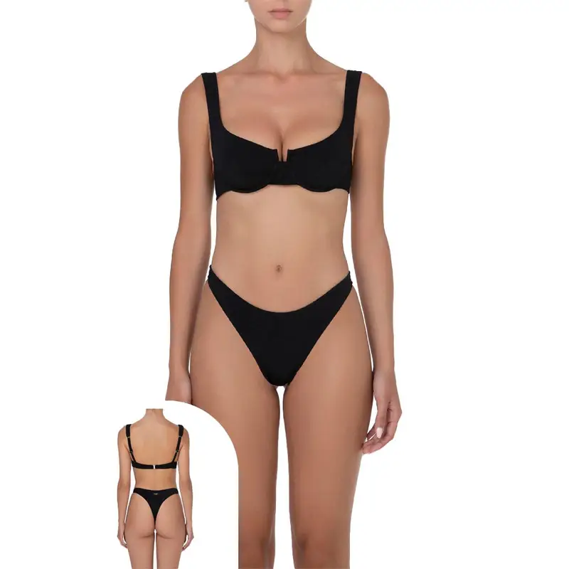 Bikini Triangolo Con Ferretto Nero Donna L