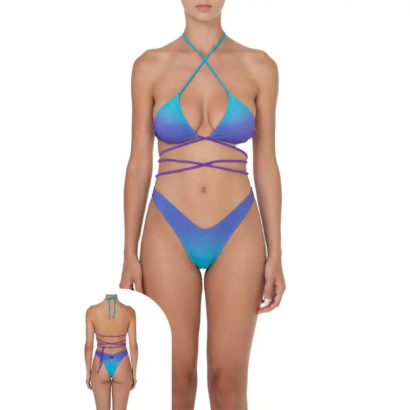 Bikini Triangolo Lacci Degrade Blu Donna M