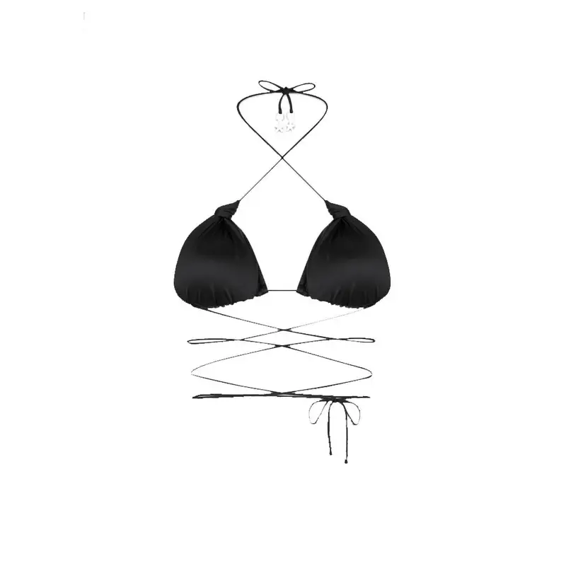 Bikini Triangolo Raso Nero Donna S