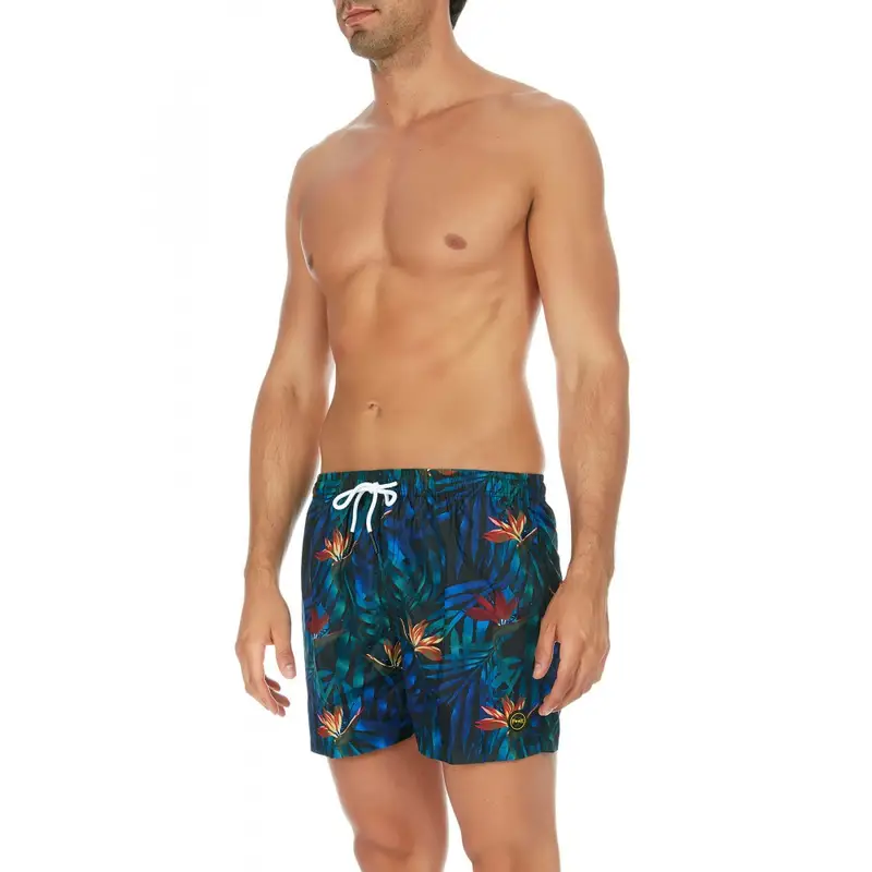 Boxer Fantasia Foglia Blu XL