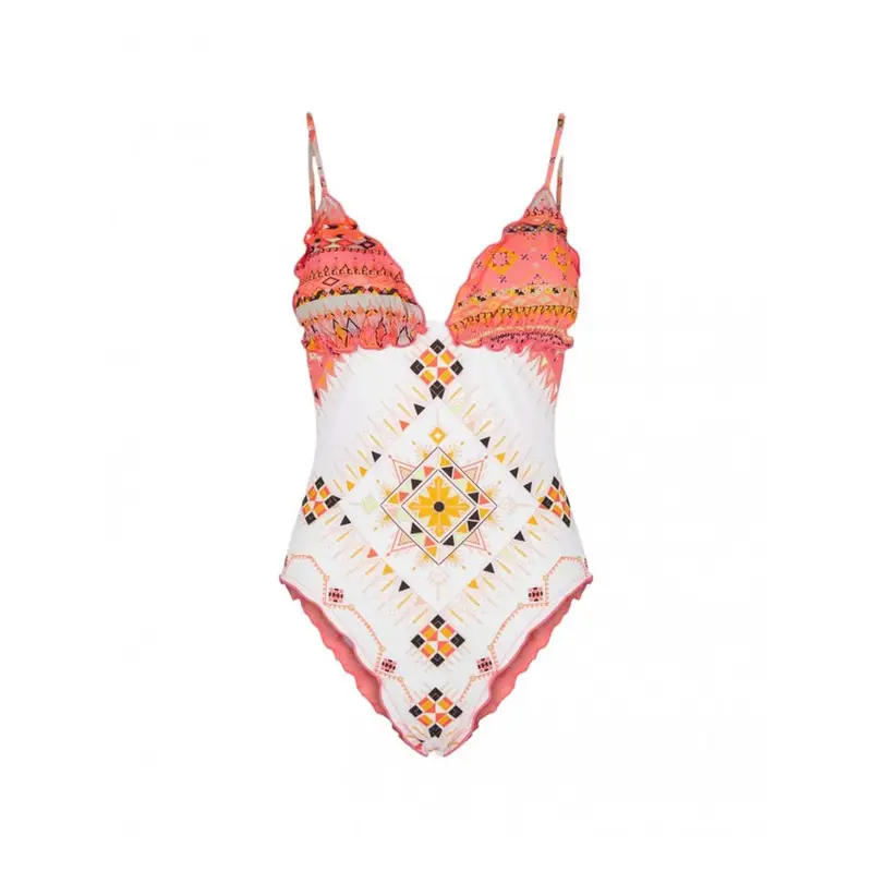 Costume Intero Sbambolato Arancione Donna M