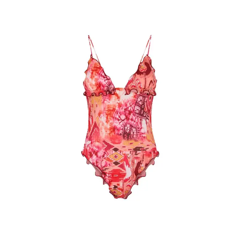 Costume Intero Sbambolato Rosa Donna M
