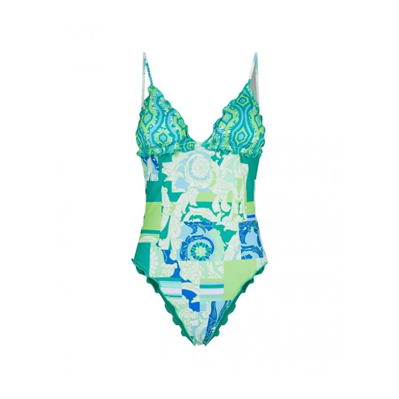 Costume Intero Sbambolato Verde Donna M